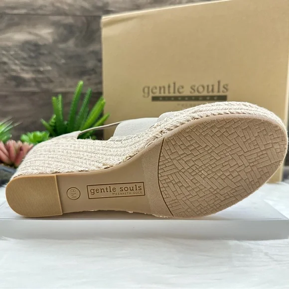 ❌SOLD❌NIB Gentle Souls Kenneth Cole Colleen X Elastic Espadrille Wedge Sandal - Picture 8 of 14